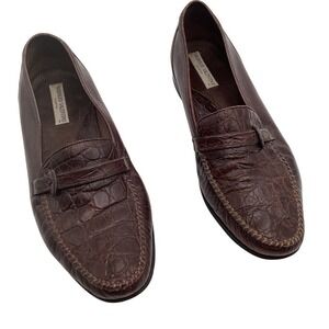 Rodolfo Valentino Men's Penny Loafer Dress Shoes Brown Slip-On Size 11